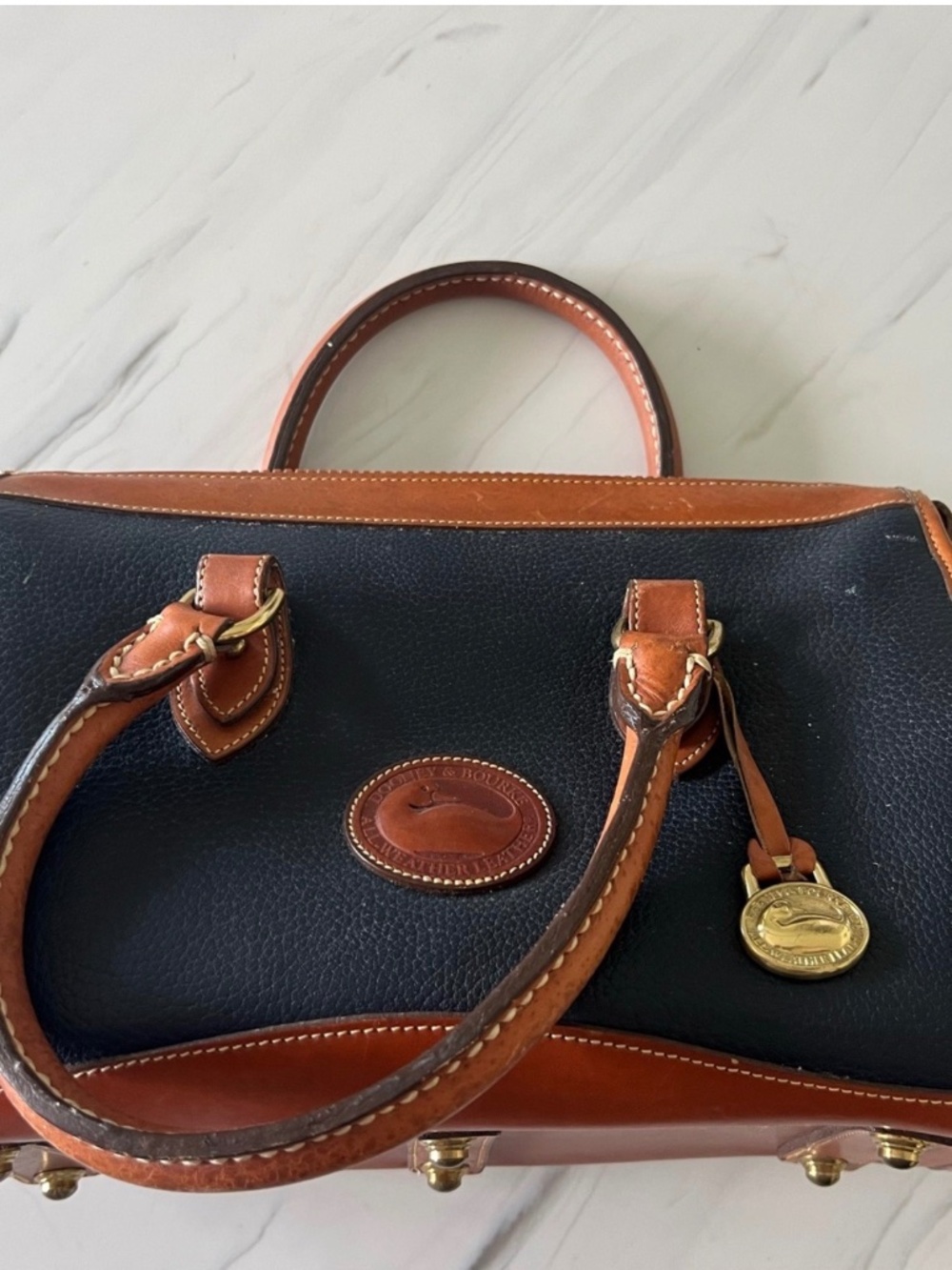 Authentic vintage Dooney and Bourne All Weather Leather Handbag made in USA